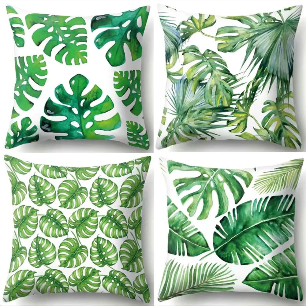 2 Tropical Pillow Cases 17”x17”